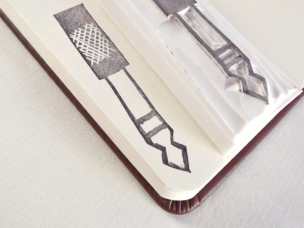headphone jack - hand carved stamp
