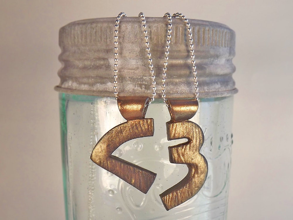 geek love, less than three best friend necklaces