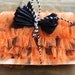 Orange and Black Polka Dot Handmade Tulle Ruffles