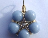 Brass Angelite Large Star Pendant