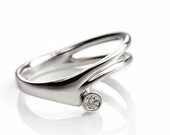 binary- sterling silver and diamond ring