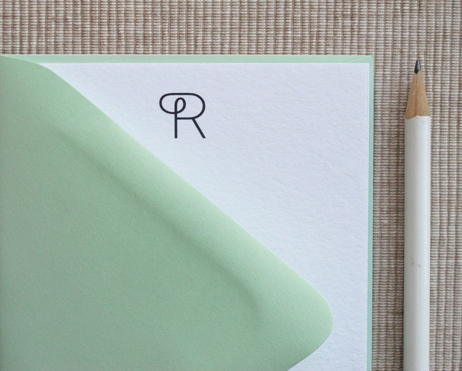 8 Monogram Cards - Personalized Cards - Pack of 8