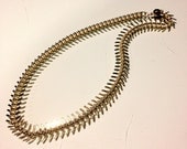 Fishbone Skeleton Necklace in Gold