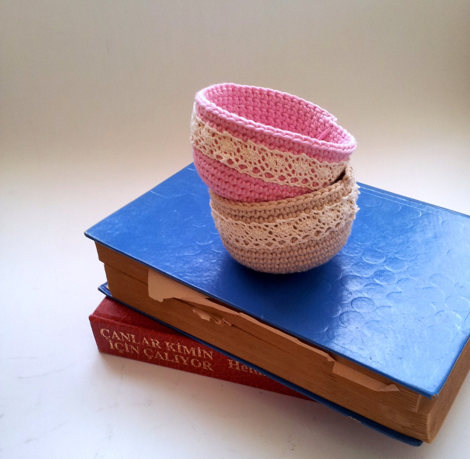 Romance crochet bowls set of 2