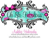 Girly Peacock and Zebra Calling Card, Business Card,Mommy Card - Customizable and Printable