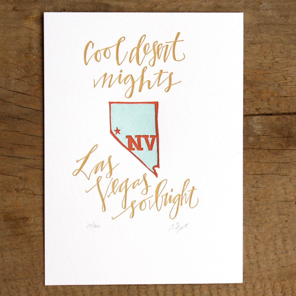 Nevada Letterpress Print