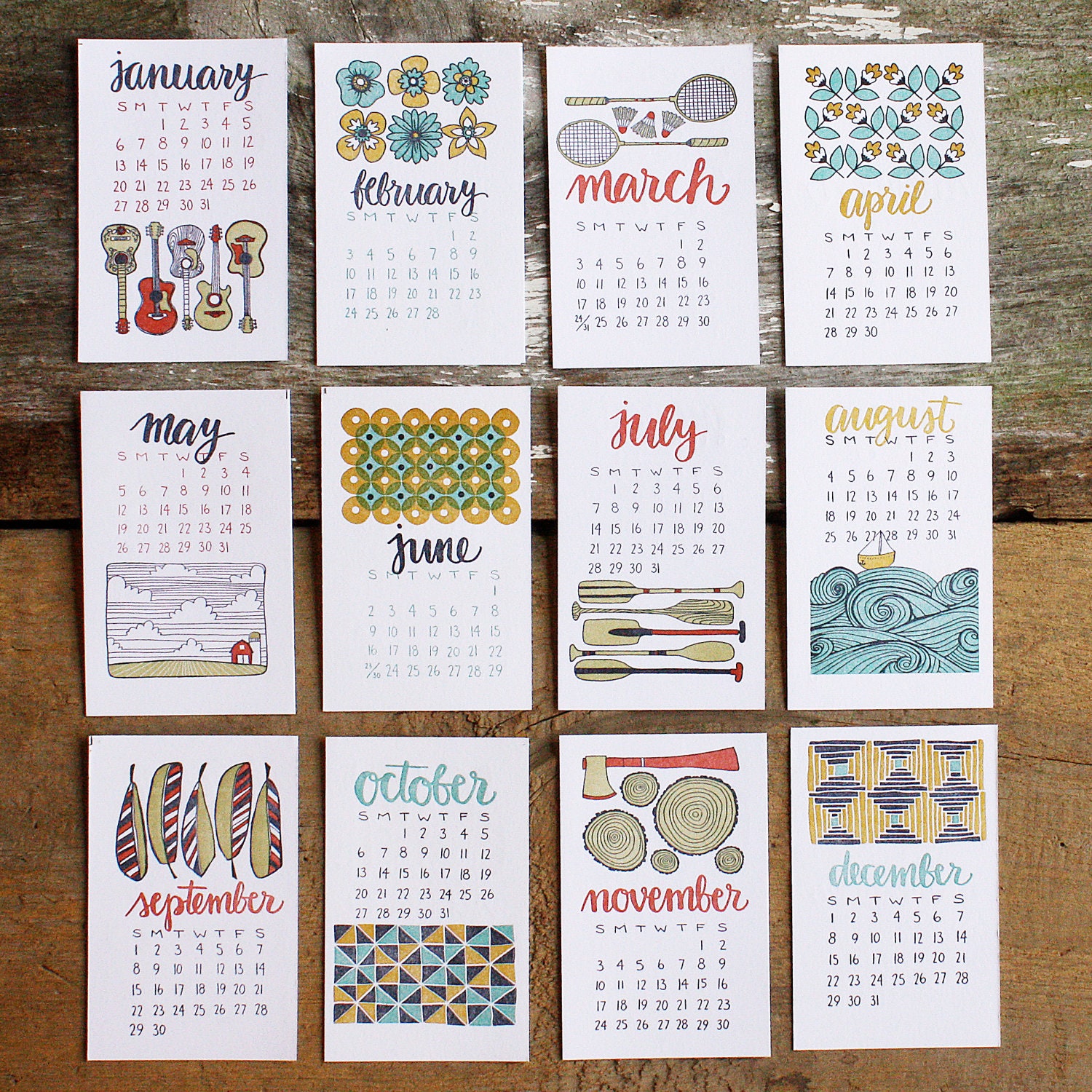 2013 Letterpress Calendar  NOW 30% OFF