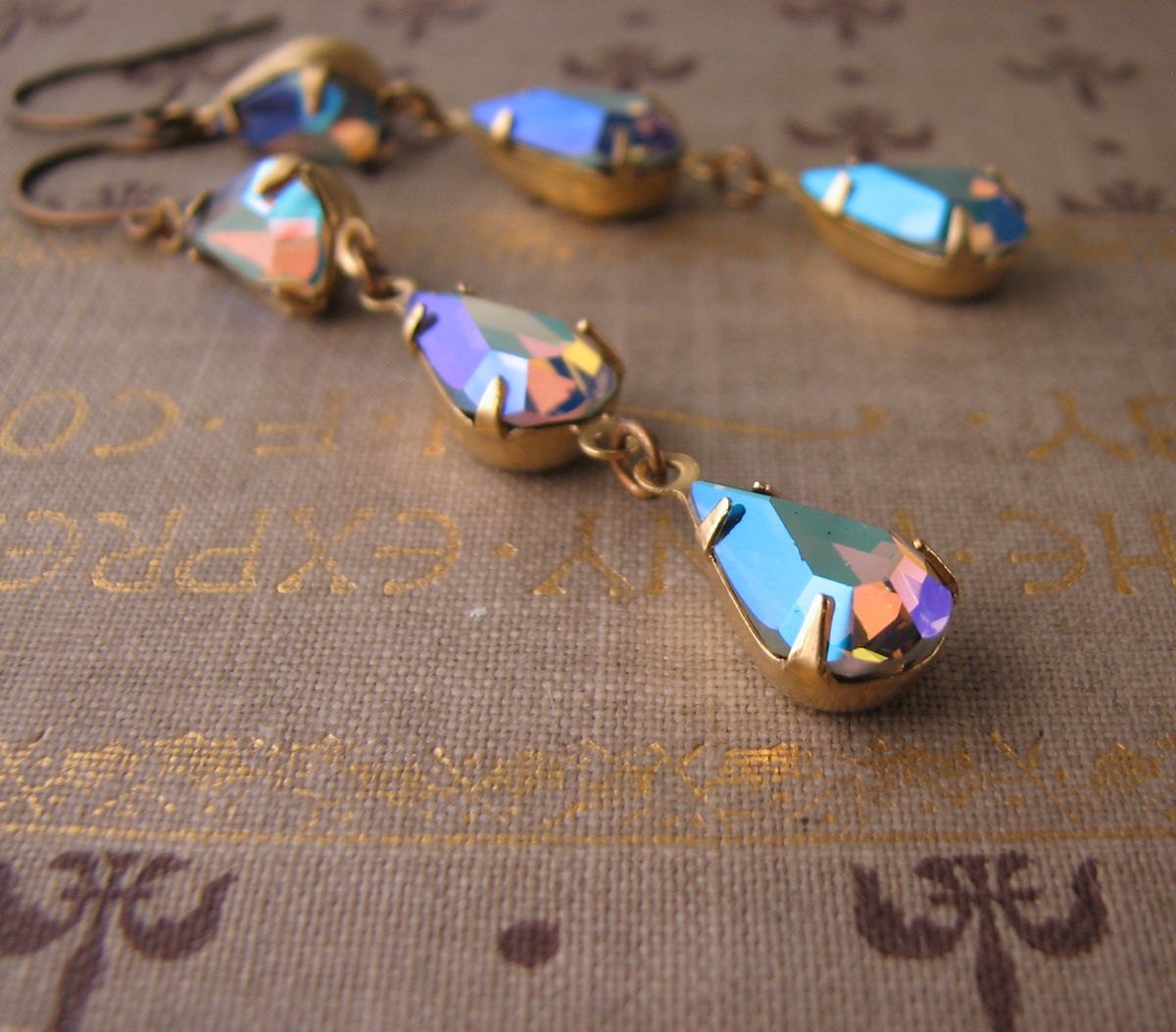 Starlight earrings vintage Swarovski rhinestones