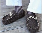 Download Now - CROCHET PATTERN Awesome Mens Moccasins - All Sizes - Pattern PDF