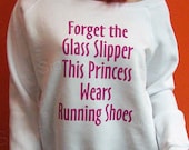 This Princess Wears Running Shoes Womens Slouchy Wideneck Sweatshirt  Triblend Sponge Fleece fitness gym Glass Slipper  Off the shoulder