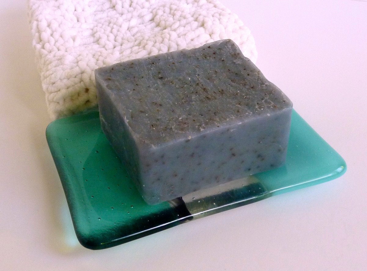 Pale Aquamarine Glass Soap Dish