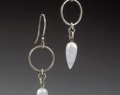 Blue Lace Agate Circle Earrings