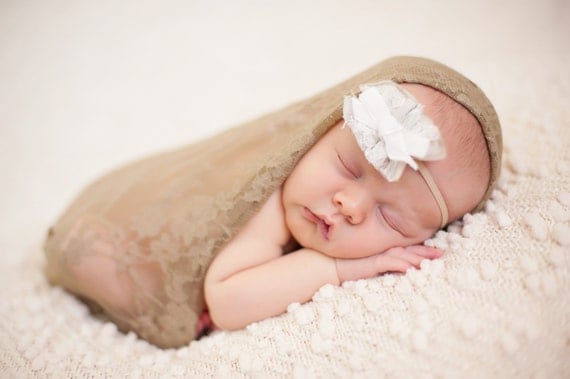 SALE...Soft Mocha Newborn Stretch Lace or Knit Wrap Photography Prop