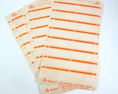 Vintage File Labels, Office Supplies, Orange, Set 1