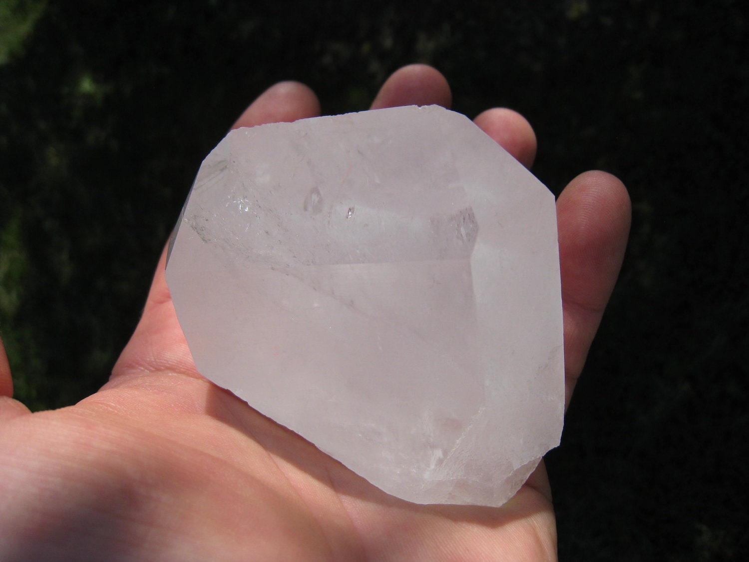 Glowing Large Flat Tab Quartz Crystal Cluster with Lamp Base Awesome Nightlight