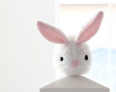 White Bunny Rabbit Plush Toy - Cindy - adorable cute soft white stuffed animal softie easter - RainingSugar