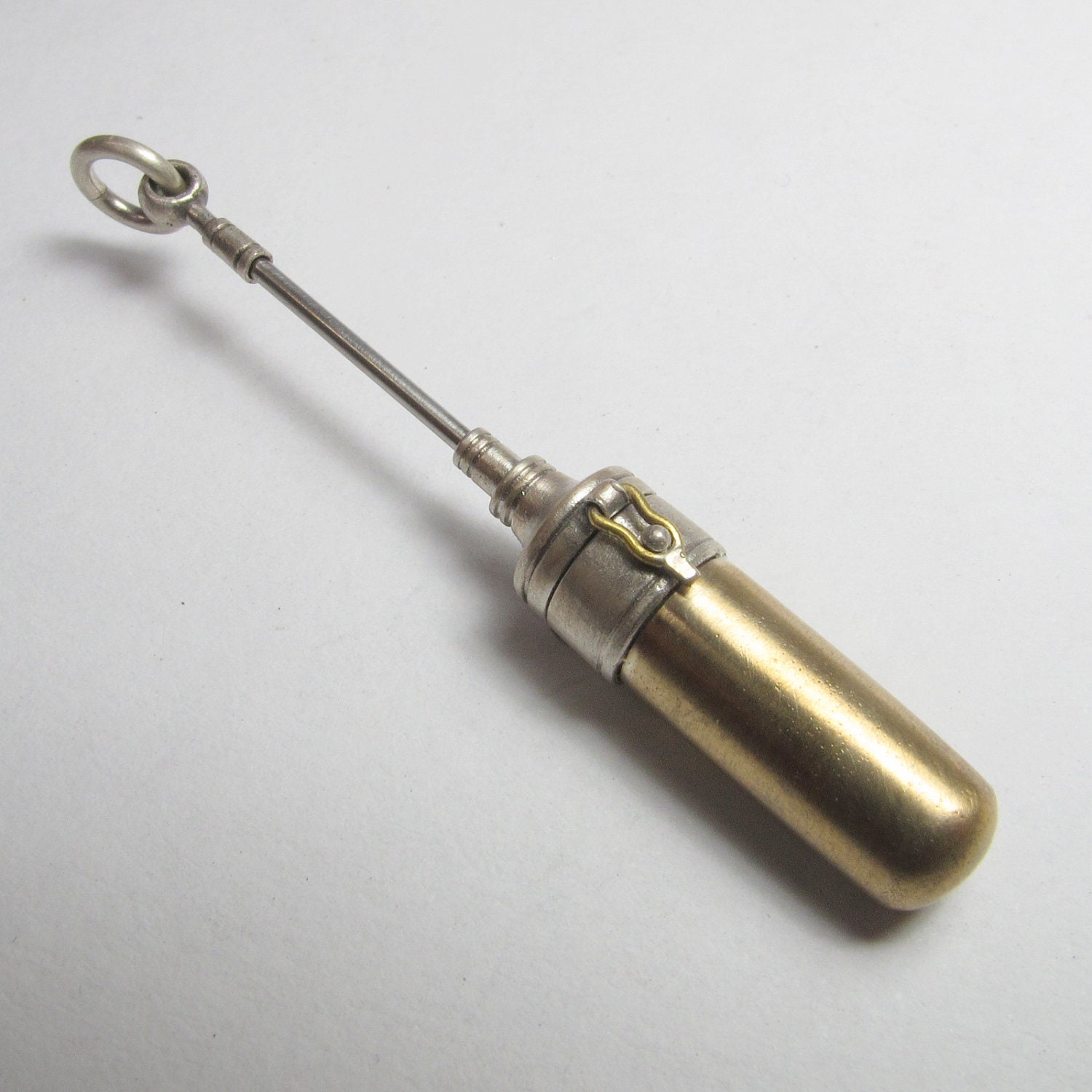 Steampunk TANK LOCKET bronze sterling silver and stainless steel