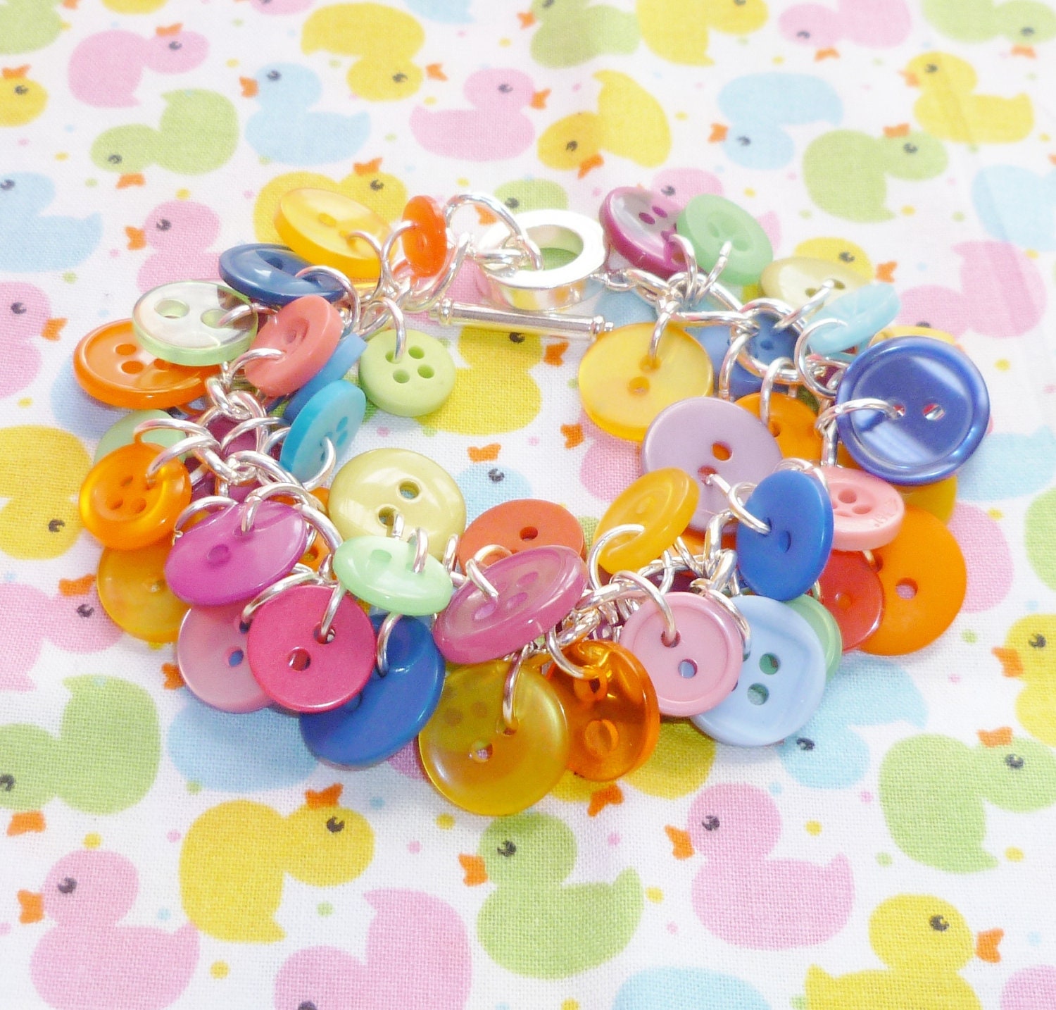 Pretty Party Girl - Button Charm Bracelet