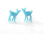 Acrylic Blue Deer Post Earrings