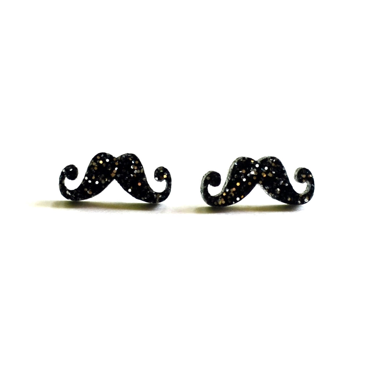 Post Earrings on Acrylic Glitter Moustache Post Earrings By Vincausa On Etsy