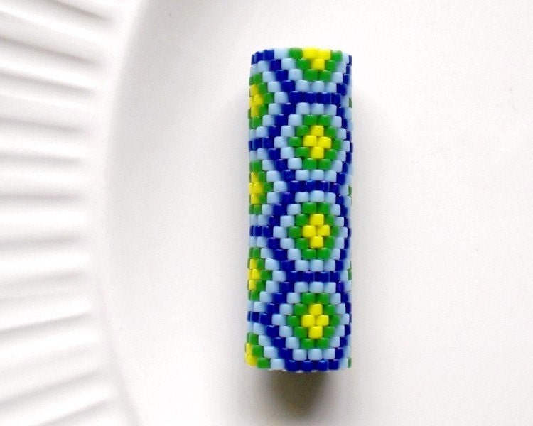 Dreadlock Bead - Peyote Stitch Dread Sleeve - Spring Honeycomb