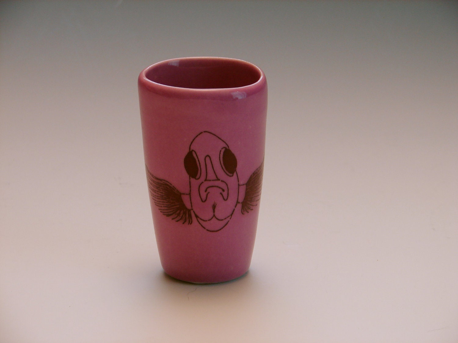 Fish Face Mini Cup, Pottery Handmade