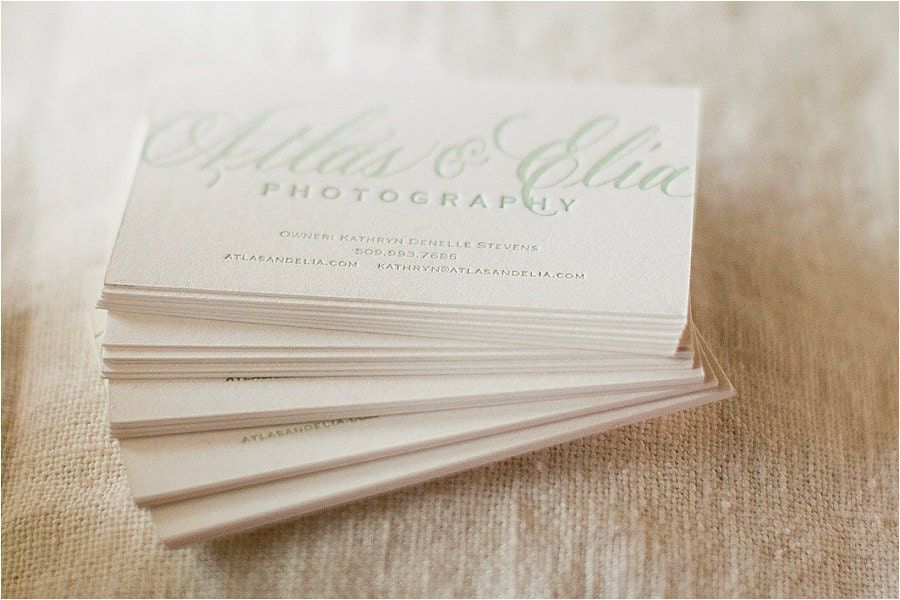 100 Calligraphy Letterpress Business Cards