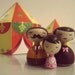 FREE SHIPPING Custom Family of 3 Art Doll - OOAK - Personalized - Wooden hand painted father mother girl boy portrait retro vintage style