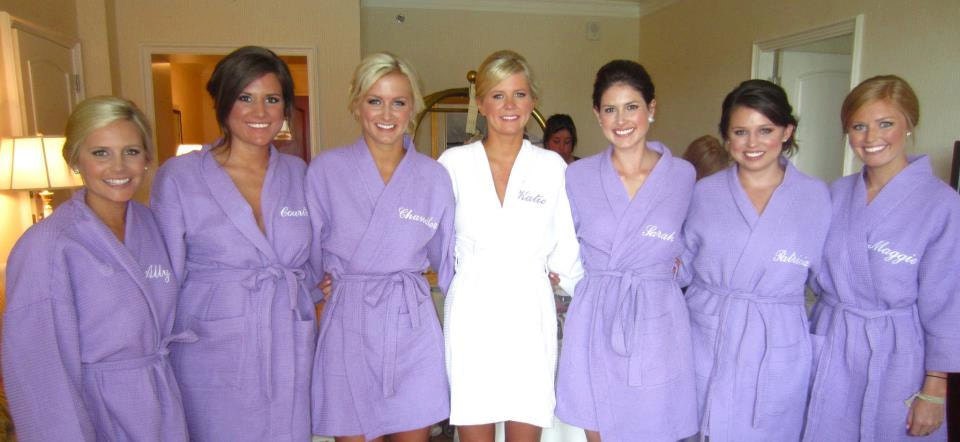 Personalized Purple Waffle Robe Bridesmaids Gifts waffle weave robes