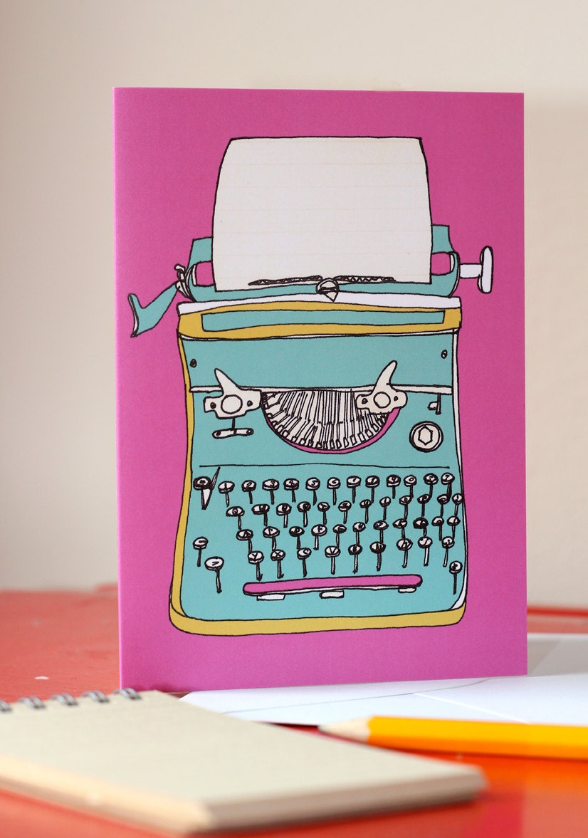 Vintage Typewriter Greetings Card