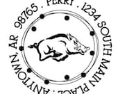 Custom Address Stamp - Style: Razorback Perry