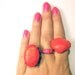 Coral Pink Ring Trio