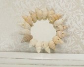 Dollhouse Miniature Shell Embellished Mirror Beach Seashells Shore White One Inch Scale