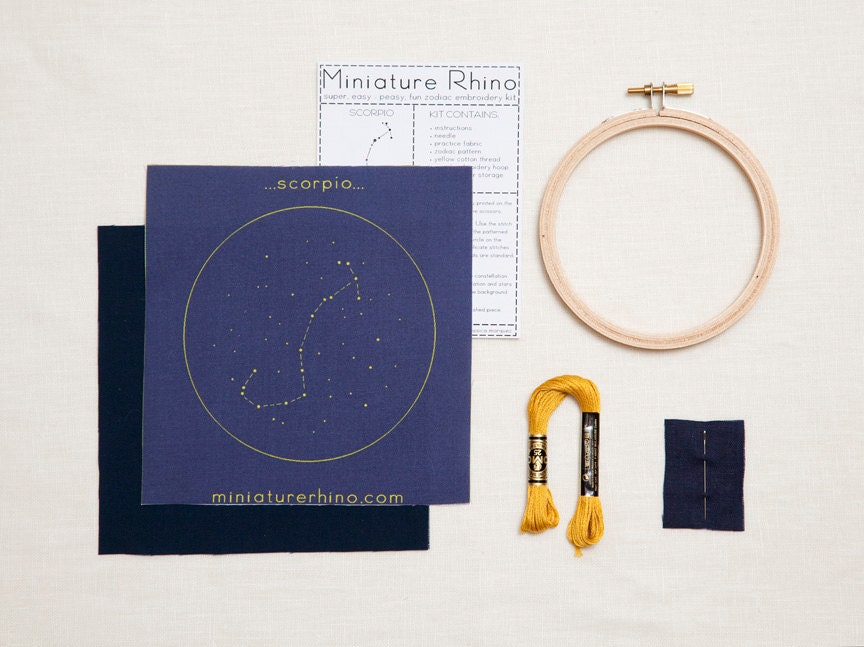 Scorpio Zodiac Embroidery Kit - diy constellation embroidery kit
