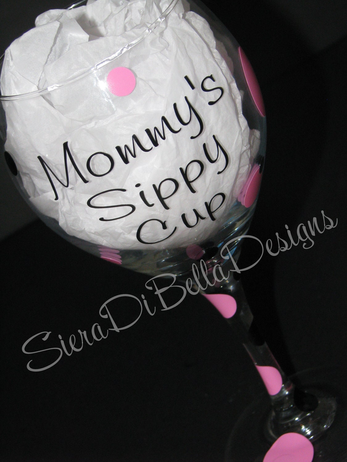 SALE Mommy's Sippy Cup Wine Glass - Choose your own fonts & colors.  Perfect for New Moms, Birthdays, Girls Nights, Showers, and more