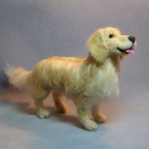 Needle Felted Dog sculpture pet memorial from your photographs made to order
