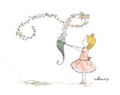 Children's Art - Star Girl (D) 5x7 - Archival Art Print