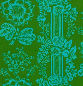 Laminated Cotton Fabric --- Candice in Green by Sis Boom --- Yardage