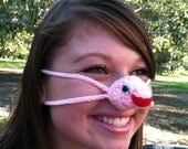 Pink Fish Nose Warmer, Gag Gift, Nose Cozy, Crocheted, Stocking Stuffer, Winter
