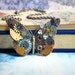 Steampunk Butterfly Necklace - Silver Butterfly with Watch Gears Brass Flowers and Jewels in Royal and Light Blue