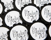 70th Birthday Cupcake Toppers - Still Fabulous at 70, Black and White, Set of 12 Il_170x135