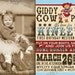 Vintage Cowgirl photo birthday party invitation in aqua and red - digital file