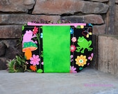 Zipper Purse - Flourescent Frogs