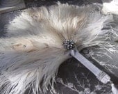 Roaring 20's peacock & ostrich Bridal Fan - 50% FINAL PAYMENT LISTING