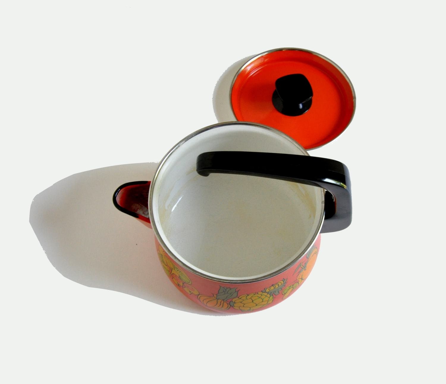 Vintage-Enameled-Orange-Teapot-1970-Rare SALE Was 44.99