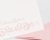 Flourish Personalized Stationery Set (20) plus Matching Address Labels