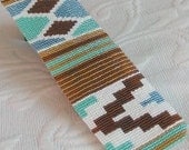 Loom or 1 Drop Even Peyote Pattern - Ethnic 2 Cuff Bracelet