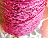 Rose Pink Chenille slim ribbon luxe vintage style rayon velvet trim fabulous embellishment and wrap supply - 15 yards