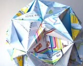 London Origami Ornament - Upcycled Map Star