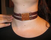 Steampunk leather choker - Arcanist's Band